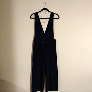 SIENNA SKY Wide Leg Overall Jumpsuit in Black - M